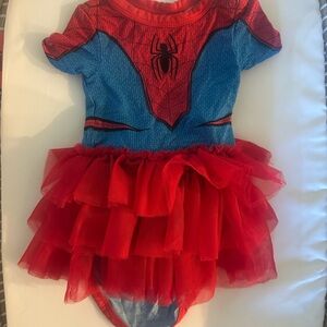 Posh Peanut 0-3 Red & Blue Spider Girl Tutu Costume Bodysuit